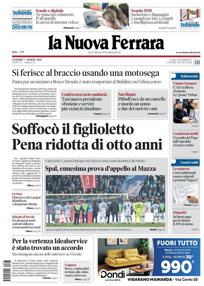 Prima-pagina-nuova ferrara-oggi-edizione-del-2025-03-07